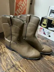 Justin Brand Cowboy Western Brown Boots Man Made Size 13