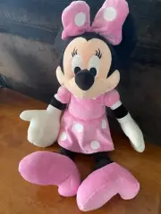 DISNEY MINNIE MOUSE PLUSH - 20" - BRAND NEW - PINK POLKA DOT DRESS