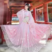 [AJOHBM] Hanfu Dress Women Chinese Traditional Fairy Cosplay Costume Gradient Pink&Blue Stars Dance Dress Ancient Hanfu