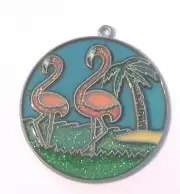 TWO FLAMINGOES SUNCATCHERS (FLAMINGO BIRD SUNCATCHERS)