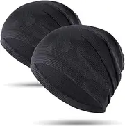 [WTACTFUL] 2 Pack - Running Cap, Skull Caps Fashion Breathable Slouchy Beanie Bicycle Cycling Sport Caps for Men Women Summer