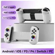 Hot Sale D8 Telescopic Gaming Controller Streaming Gamepad for Tablet Android iOS PS3 PS4 Switch PC Joystick with Hall Trigger D8-White