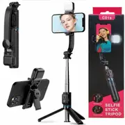 New Wireless Selfie Stick Tripod, Detachable Phone Bracket Monopod with Wireless Bluetooth Remote (With Light)