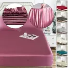 Satin Bedsheet Fitted Sheets Mattress Cover Elastic Single Double Queen King Bed
