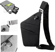 [Elloy Doc] Anti Theft Travel Bag, Travel Purses Anti Theft Safe Slim Sling CrossBody Bag, Personal Flex Bag for Men&Women