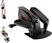 Mini Elliptical Machine Under Desk Elliptical Bike Display Monitor and Adjustable Resistance Whisper Quiet Mini Seated Exercise Equipment for Home Office Workout,Black