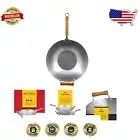 Lightweight 14" Stir Fry Wok - Perfect for Gas, Electric & Induction Cooking
