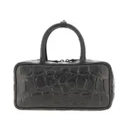 [AUTENTICA 504] AUTENTICA 504 Croco-embossed leather mini bowling bag Woman One Size One Size Black