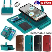 For Google Pixel 9 Pro 8A 6A Magnetic Detachable Wallet Case Leather Flip Cover
