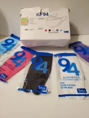 Kids 5 Pcs KF94 Protective Face Mask BFE ≤ 95% Disposable KF94 Masks 5 Colors