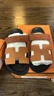 Hermes Suede Goatskin Womens Chypre Rose Bois De Rouge Sandals