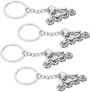 [VALICLUD] 4Pcs Roller Skate Keychain Unique Roller Skating Charm Creative Bag Pendant Keyring for DIY Crafts Decoration present for Skate Lovers