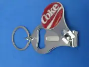 COCA COLA LOGO KEY RING NAIL CLIPPER BOTTLE OPENER #139