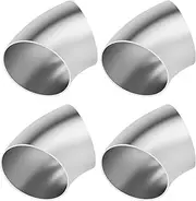 Autarboor 4 Pcs OD 1.5 Inch 45°Mandrel Bend Elbow, 304 Stainless Steel Exhaust Pipe Elbow, Thickness 1.5 mm Elbow Exhaust Tubing for Car Exhaust Modified Elbow Pipe, Stair Handrail, Pipe Turning