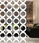 Round White Room Divider Panel, Ceiling Hanging Screen wooden partition