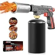 Powerful Butane Torch,Cooking Blow Torch for Food, BBQ Kitchen Torch, Creme Brulee Torch for Baking, Culinary Torch, Refillable Charcoal Lighter Campfire Starter-Butane Gas Not Included