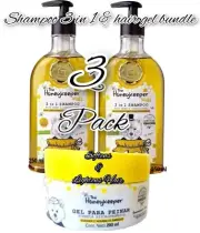 Trio bundle pack THE HONEYKEEPER Shampoo & Gel PEINAR/SUAVIZA ACLARA/CHAMOMILE