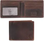 [HAMMONDS FLYCATCHER] Genuine Leather Wallet for Men, RFID Protected Leather Purse for Men, Money Purse for Men, Bi-Fold Wallet, 5 Card Slots, Hidden Pockets - Vintage Brown, Vintage Brown, Bi-fold Mens