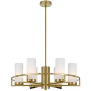 Eamon 6L Pendant Light Brass Opal | Telbix Lighting