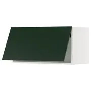 METOD wall cabinet horizontal, white/Havstorp deep green, 80x37x40 cm