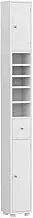 Artiss Bathroom Storage Cabinet, 180cm Tall Pantry Cupboard Slim Toilet Linen Side Table Corner Shelf Wall Over Storages Cabinets Unit Home Furniture Organiser, w Magnetic Doors Space Saving White