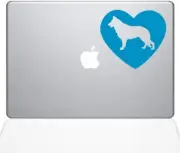 The Decal Guru Heart German Shepherd Decal Vinyl Sticker, 15" MacBook Pro