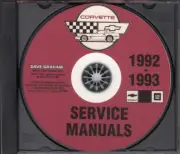 1992 Chevy Corvette Shop Manual Set on CD-ROM 2 Volumes Repair Service