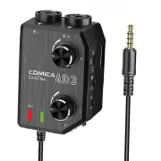 2Channel Microphone Audio Mixer Preamp with Phantom Power,Guitar Audio Interface