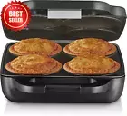 Pie Magic 4-Up Electric Pie Maker Deep Fill Nonstick w/ Pastry Cutter Grey