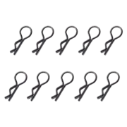 SpeedTek RC 1/10 & 1/8 RC Car Bent Body Clips (10) (Black)