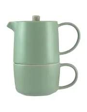 [Maxwell & Williams] Cafe Life Tea for One With Infuser 450ml Gift Boxed in Seafoam