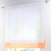 Pastoral Style Roman Short Blinds Transparent Window Kitchen Blinds Suitable for Living Room Bedroom Roman Blinds Style B Orange 1 pcs W100 X H155cm Rod Pocket Process