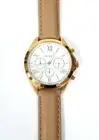 NEW FOSSIL COURIER ROSE GOLD TONE,TAN LEATHER BAND,CHRONOGRAPH WATCH BQ1751