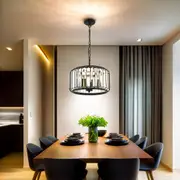 Olympia Pendant Light 3 Light in Matt Black with Clear Crystal