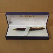 Vtg NOS Waterman Carene Twist Ballpoint Ball Point Pen AMBER w/ Case