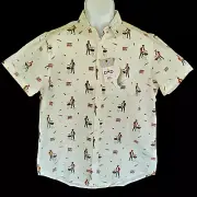 Ricky Singh Camp Shirt Men's M Dad's Summer BBQ Grilling Button Front Cotton