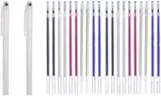 Leather Fabric Marking Pen Set, 2Pcs Marking Pen Barrels with 20Pcs Mixed Color Heat Erasable Refills, Temporary DIY Clothes Making Tracing Pens