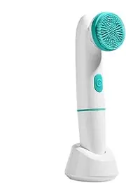 Facial Cleansing Brush - Electric Face Scrubber Vibration Brushes | Massager Skin Care Tools Ultrasonic With 2 Heads, Rechargeable For Deep Pore Cleanser - 16x3cm/6.3x1.18 Inches