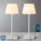 NEWSEE 14.5" Small Cordless Touch Table Lamp White, Waterproof Shower Lamp Se
