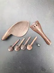 New Wenge Wood Violin Parts Set 4/4 ShellInlay Tailpiece Endpin Peg Chinrest US