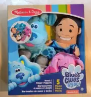 Blue's Clues Hand Puppets NEW Soft Plush 5 Piece Set Melissa & Doug Josh Magenta
