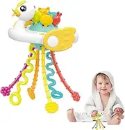 Pull String Activity Toy - Pull String Game Duck-Shaped Toddler Travel Toy,Colorful Pulling Rope Educational Tool for Children Boys Girls