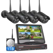 Hiseeu Wi-Fi Security Camera System,All in one NVR Ultra HD screen Cameras Night