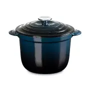 Le Creuset Cocotte Every 20 Nuit Chrome Knob Cast Iron Pot with Inner Lid