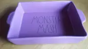 Rae Dunn Halloween Monster Mash Purple Baking Dish