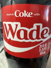 Share a Coke with Wade 2025 Personalized Gift Coca~Cola Bottle 20oz HTF