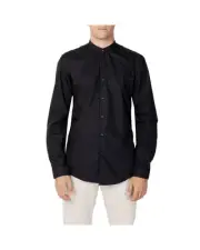 Antony Morato Mandarin Collar Shirt Black Long Sleeve - Shirts -Size 52