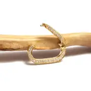 18K Solid Gold Oval Shape Lobster Clasps Moissanite Carabiner Pendant Christmas