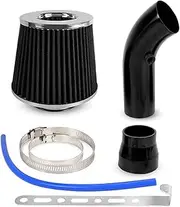Car Air Intake 76mm Mushroom Head Air Filter Intake Pipe Filter High Flow High Cold Cone Aluminum Pipe Kit OFI109 Hood Scoops(Black)