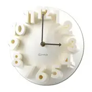 Sansai 3D Stylish Artistic Wall Clock Plastic Home or Office Decoration White